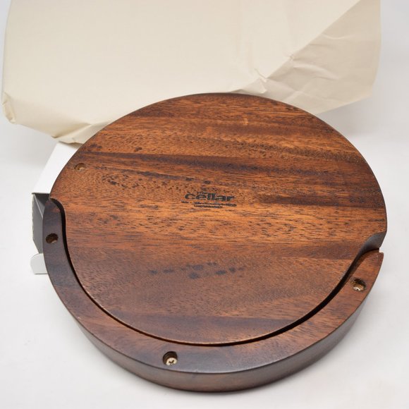 Macys Cellar Cheese Board Set Charcuterie Acacia Wood 3 Knives Party Appetizer - Picture 9 of 16